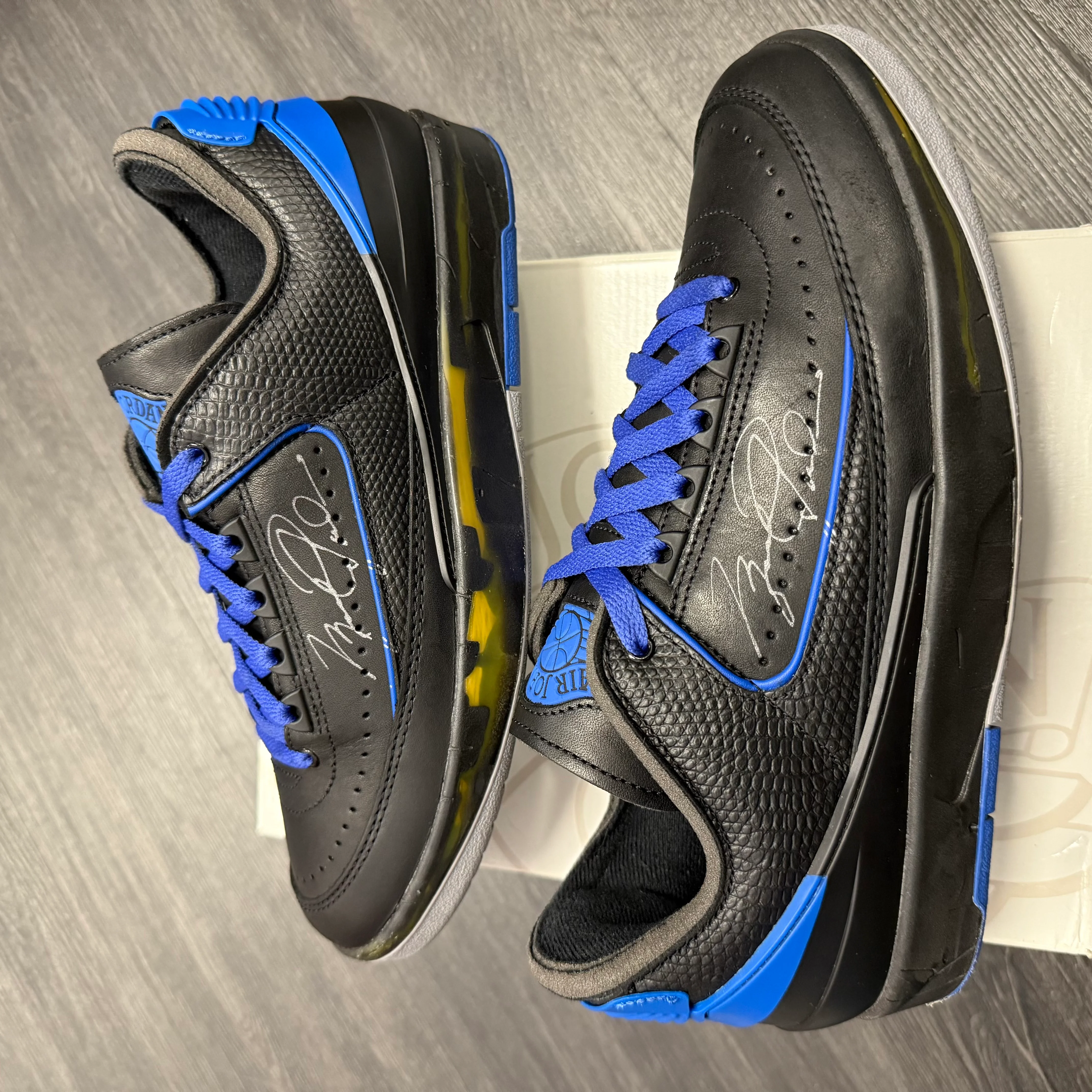 Jordan 2 Retro Low Off White Black Blue U8 - Image 3